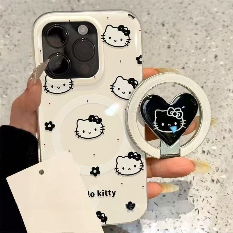 Phone Accessories Box Set - Anime Black Flower Sanrio Hello Kitty