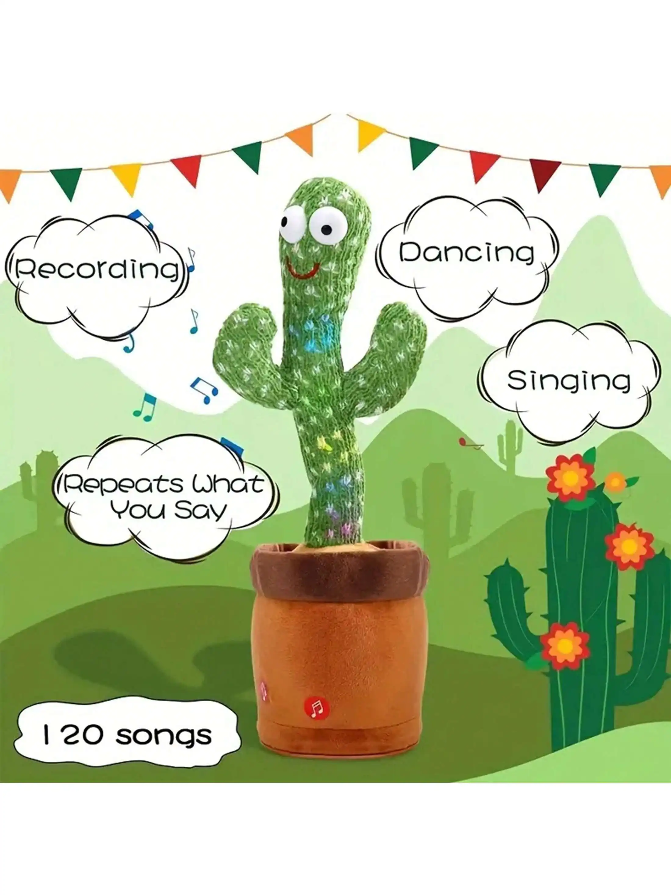 1pc-Dancing Talking Cactus Toy - Phone Accessories Baby review and price