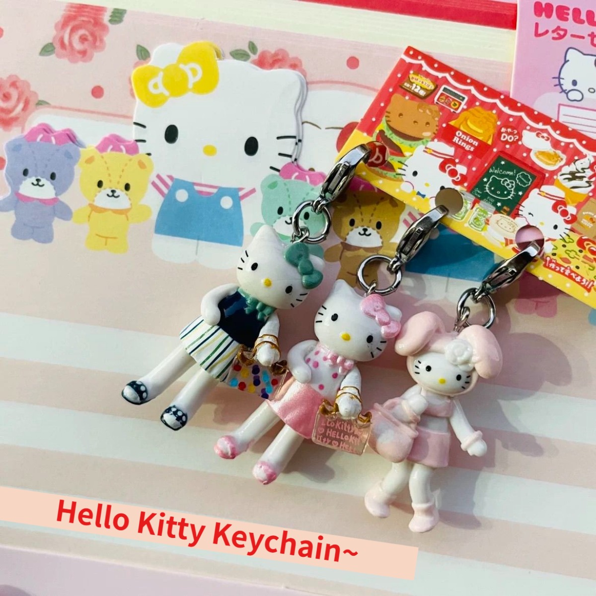 3D Hello Kitty Cute Cartoon Ba - Phone Accessories Keychain review and price